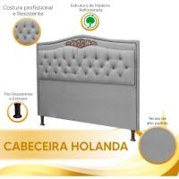 Cabeceira Estofada Holanda 1,40 Casal Linho Speciale Home Grafite - 5
