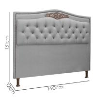 Cabeceira Estofada Holanda 1,40 Casal Linho Speciale Home Grafite - 6