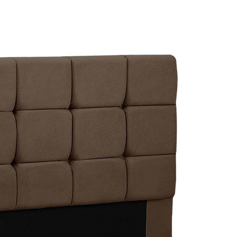 Cabeceira Julia Estofada King Size 195cm Em Suede Marrom Castor Speciale Home Marrom Castor - 2