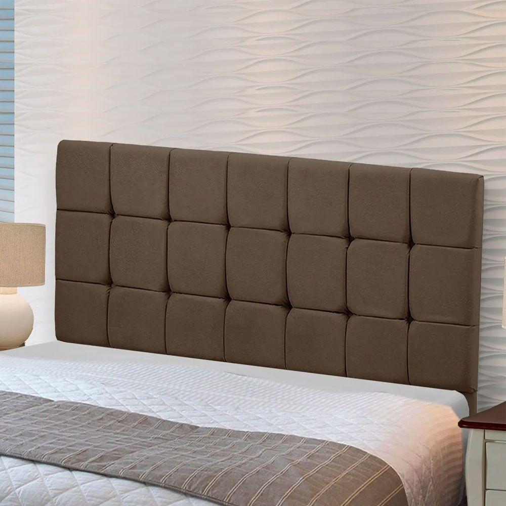 Cabeceira Julia Estofada King Size 195cm Em Suede Marrom Castor Speciale Home Marrom Castor - 3