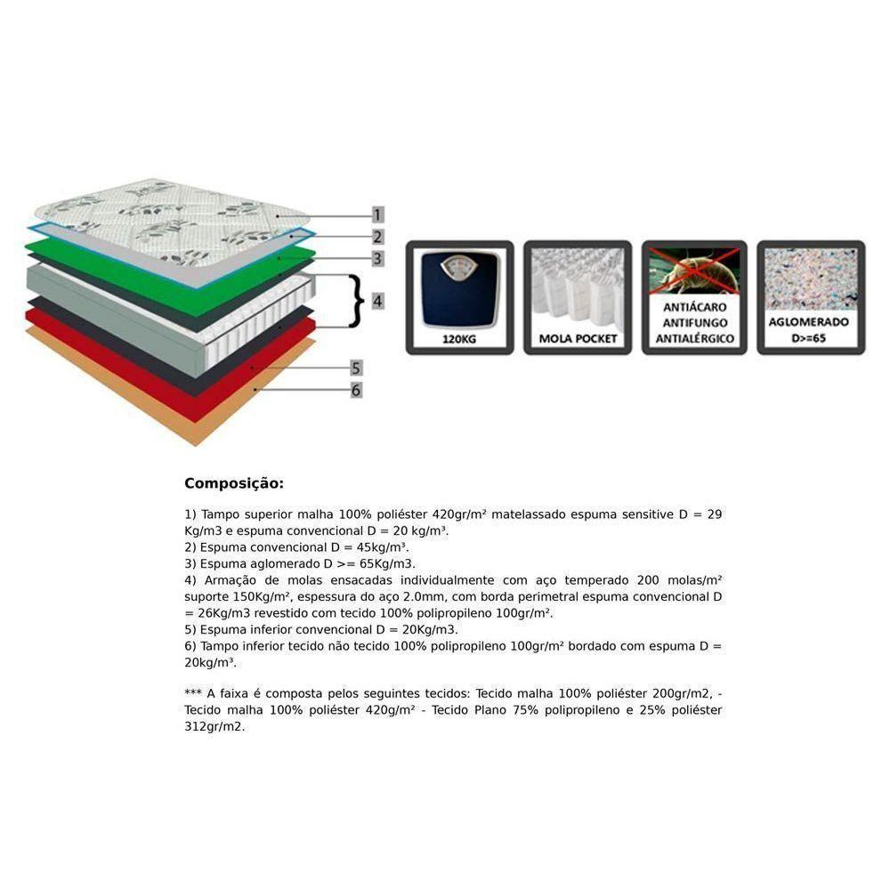 Colchão King Molas Ensacadas  MasterPocket Agility Confort Euro Pillow (193x203x33) - Orthoflex - 5