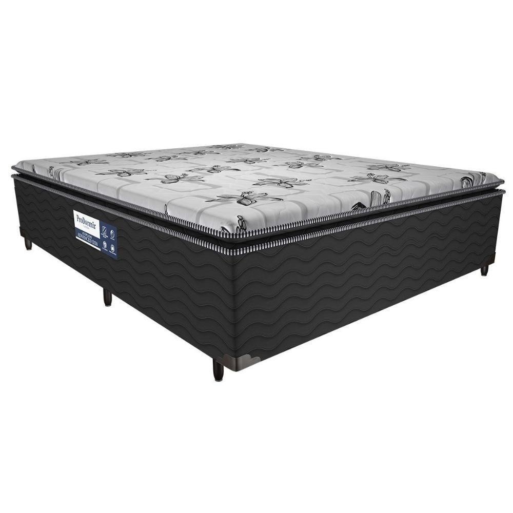 Cama Box Conjugado Casal: Colchão Ortopédico D28 ProDormir Advanced Pillow Top Black  (138x188x50) Probel - 1