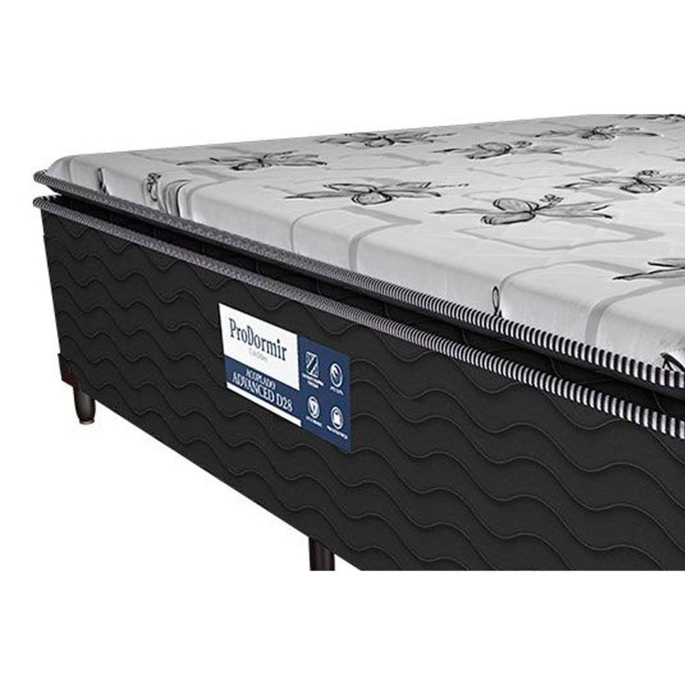 Cama Box Conjugado Casal: Colchão Ortopédico D28 ProDormir Advanced Pillow Top Black  (138x188x50) Probel - 2