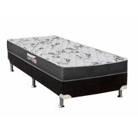 Cama Box Solteiro: Colchão Ortopédico Herval D28/EP Anatômico Ortopedic Black+ Base CRC Suede Black(88x188) - 1
