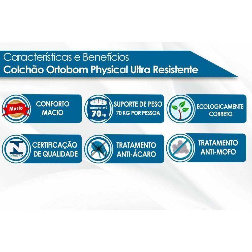 Conjunto Box Baú Solteiro: Colchão Espuma Ortobom D26 Physical Ultra Resistente + Base CRC Courano Black(88x188) - 6