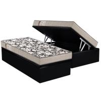 Conjunto Box Baú Solteiro: Colchão Espuma Ortobom D26 Physical Ultra Resistente + Base CRC Courano Black(88x188) - 1