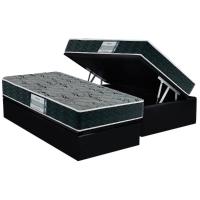Conjunto Box Baú Solteiro: Colchão Espuma Probel D33 ProDormir Advanced Mega Resistente + Base CRC Suede Black(88x188) - 1