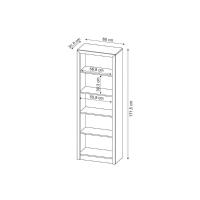 Estante Livreiro de Escritório ME4104 c/ 4 Prateleiras Amêndoa - Tecno Mobili - 6