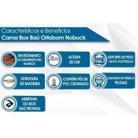 Cama Box Baú Solteiro Universal Suede Brown (88x188x35) - Ortobom - 2