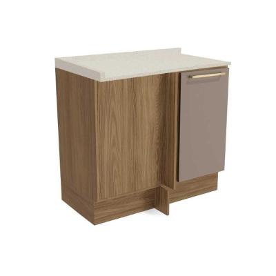 Gabinete De Cozinha Modulado Balcão M625 Canto Reto 1 Porta C-tampo 98cm Nogueira-fendi-orion