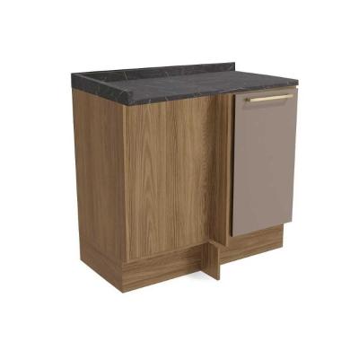 Módulo Cozinha M625 Canto Reto 1 Porta C-tampo 98cm Nogueira-fendi-cinzel