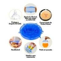 Kit 6 Tampas De Silicone Universal Panelas Vasilhas Lavável - 7