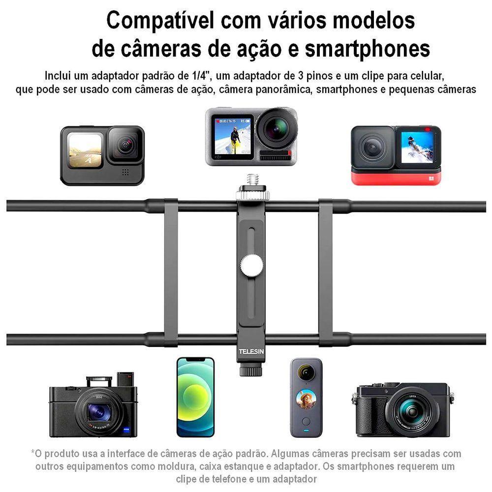 Suporte Cerca-rede Para Câmeras De Ação E Smartphones - Telesin - 6
