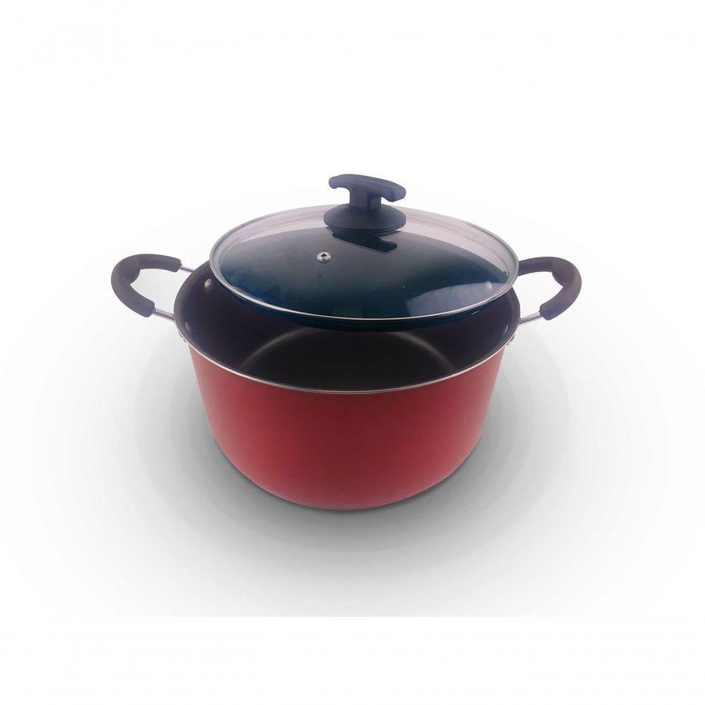 Caçarola Grande Família Vermelha Diâmetro De 24 Centímetros Capacidade Máxima De Cozimento 5.2 L. - 1