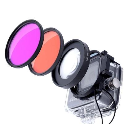 Kit Filtros Mergulho + Macro 16x De Caixa Estanque Gopro 8-9-10-11