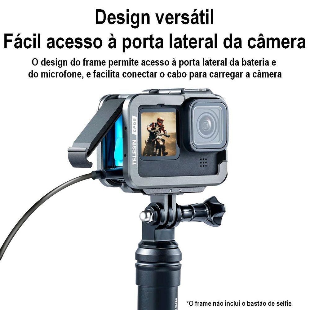Frame Alumínio Horizontal E Vertical Gopro 12-11-10-9 - Telesin - 2