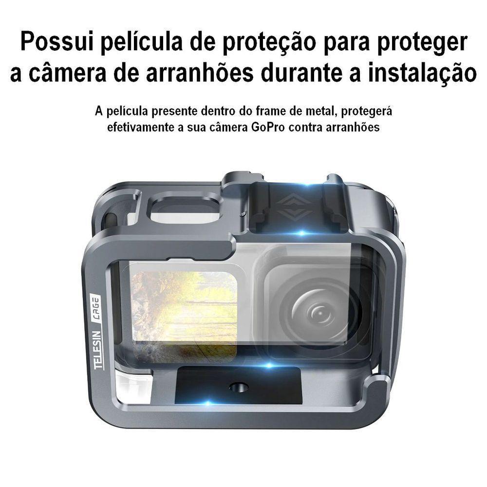 Frame Alumínio Horizontal E Vertical Gopro 12-11-10-9 - Telesin - 8