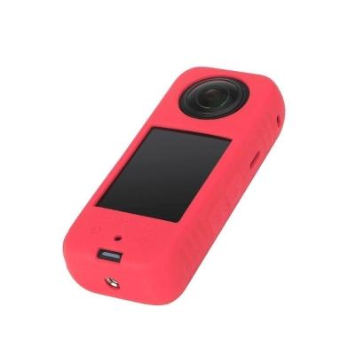 Capa Silicone Vermelha + Alça De Segurança Para Insta360 X3 Cor Vermelho