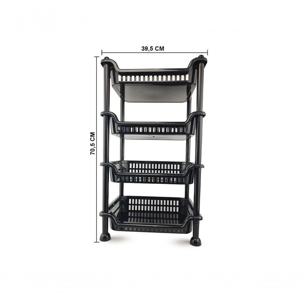 Prateleira Estante Fruteira Plástico Modular Multiuso 4 Andares Nitron Cozinha Lavanderia Cor:preto - 2