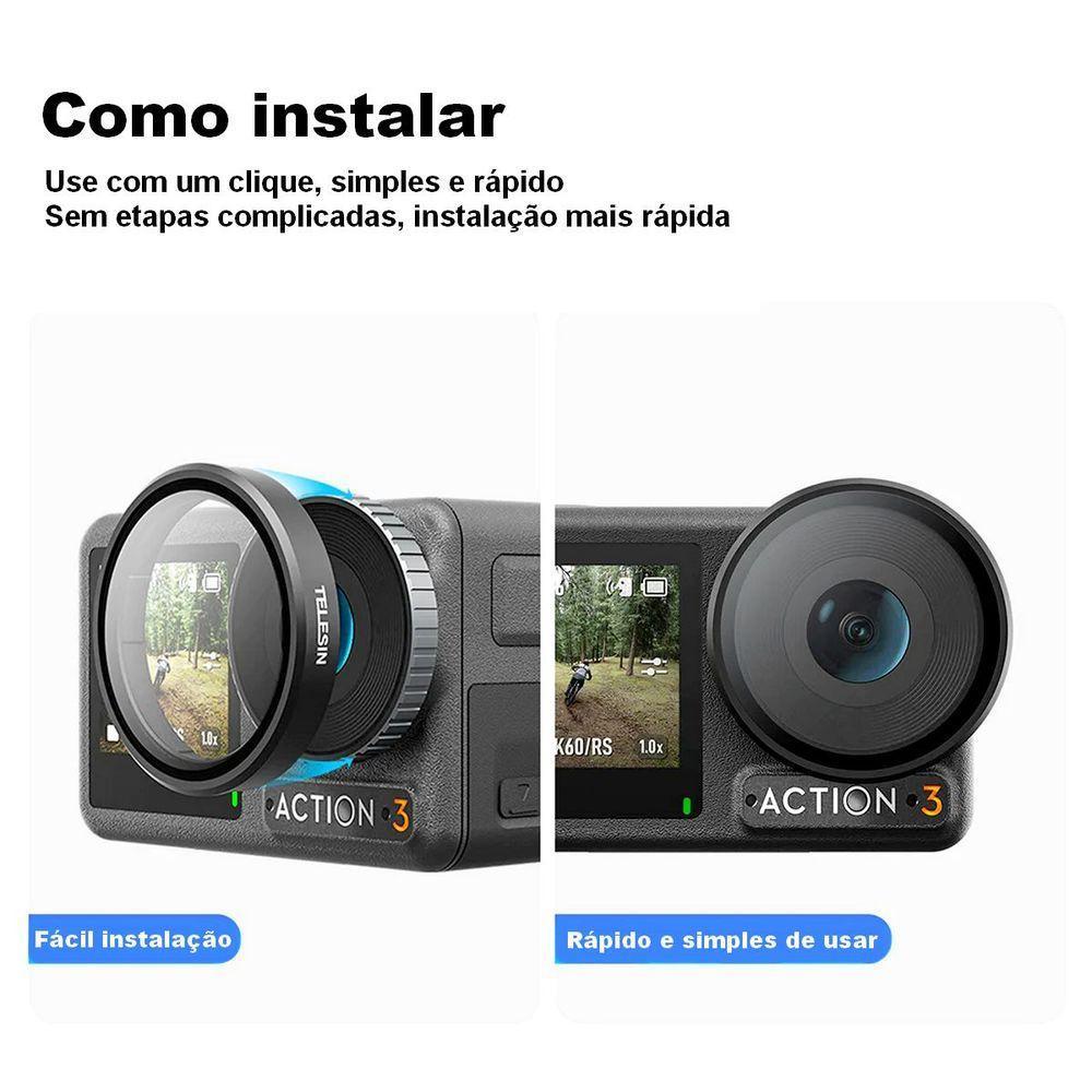 Kit Filtros Cpl E Nd8-16-32 Para Dji Osmo Action 3 - Telesin - 4