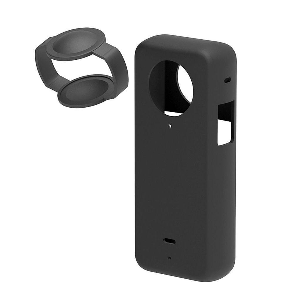 Capa De Silicone Com Proteção De Lentes Para Câmera Insta360 X3 Cor Preto - 1
