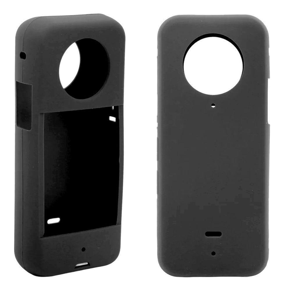 Capa De Silicone Com Proteção De Lentes Para Câmera Insta360 X3 Cor Preto - 5