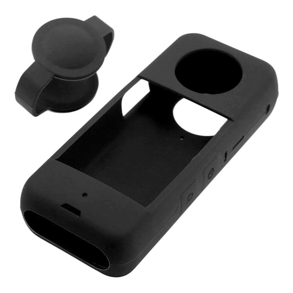Capa De Silicone Com Proteção De Lentes Para Câmera Insta360 X3 Cor Preto - 6