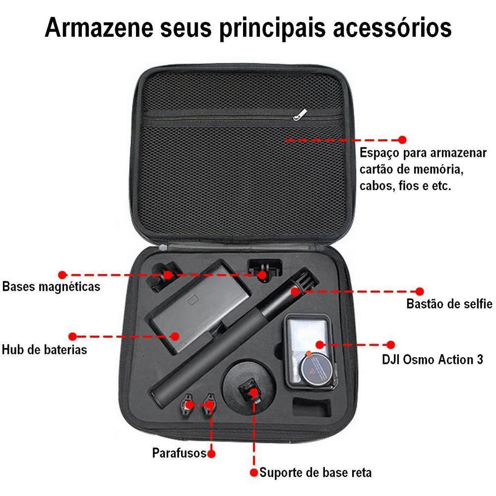 Bolsa Case Maleta De Transporte De Dji Osmo Action 3 E Acessórios - 2