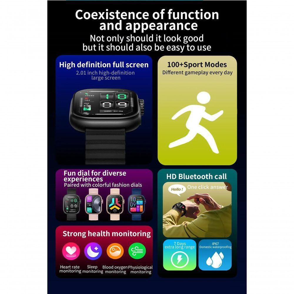 Relógio Inteligente Para Homens E Mulheres, Lanterna Led, Mais De 100 M Dourado - 2