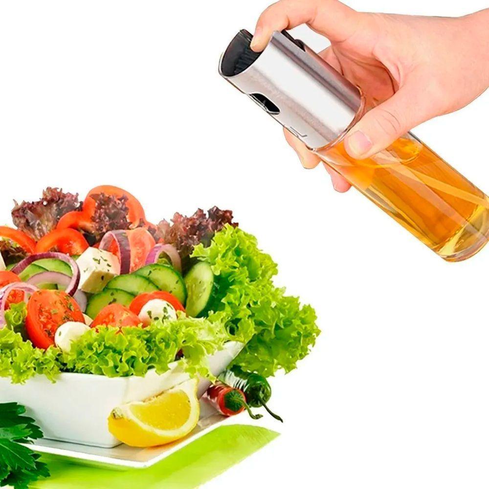 Kit 6 Spray Pulverizador Borrifador Dosador Azeite Vinagre Frasco De Vidro Acabamento Aço Inoxidável - 2