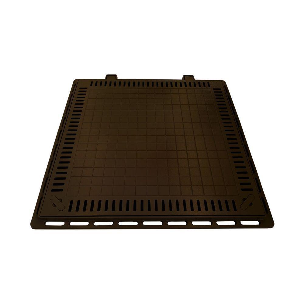 Tampa Casa Máquina Piscina Lisa Articulada Grelha 80x80cm M - 1