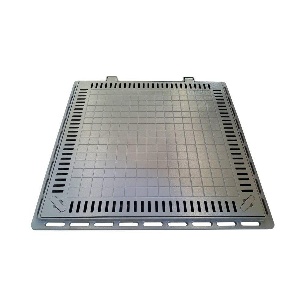 Tampa Casa Máquina Piscina Lisa Articulada Grelha 80x80cm C - 1