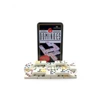 Jogo De Dominó Profissional 28 Peças Compostas Em Resina E Polipropileno 9 Cores Estojo Metal - 1