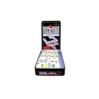 Jogo De Dominó Profissional 28 Peças Compostas Em Resina E Polipropileno 9 Cores Estojo Metal - 3