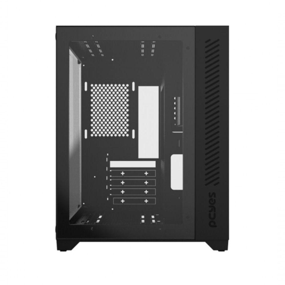 Gabinete Gamer Forcefield Black Vulcan - Frontal E Lateral Em Vidro - Pcyes - Gffbvp - 1