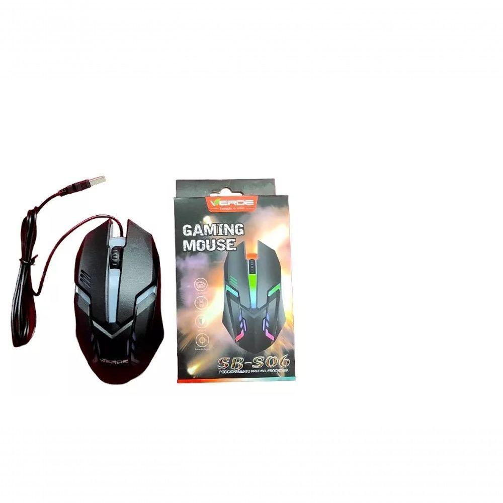 Mouse Gamer Com Fio Rgb Jogos Computador 1200 Dpi Sb-s06 - 1