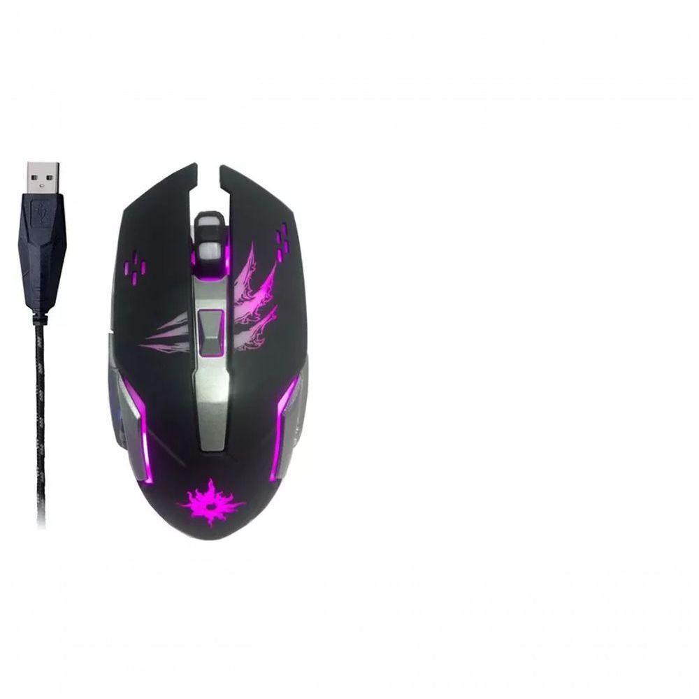 Mouse Gamer Barato 6 Botões 3200 Dpi Com Led Cabo Nylon Usb - 1