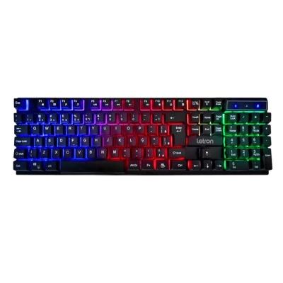 Teclado Gamer Play On Led Semi Mecanico Retroiluminado 7 Cor