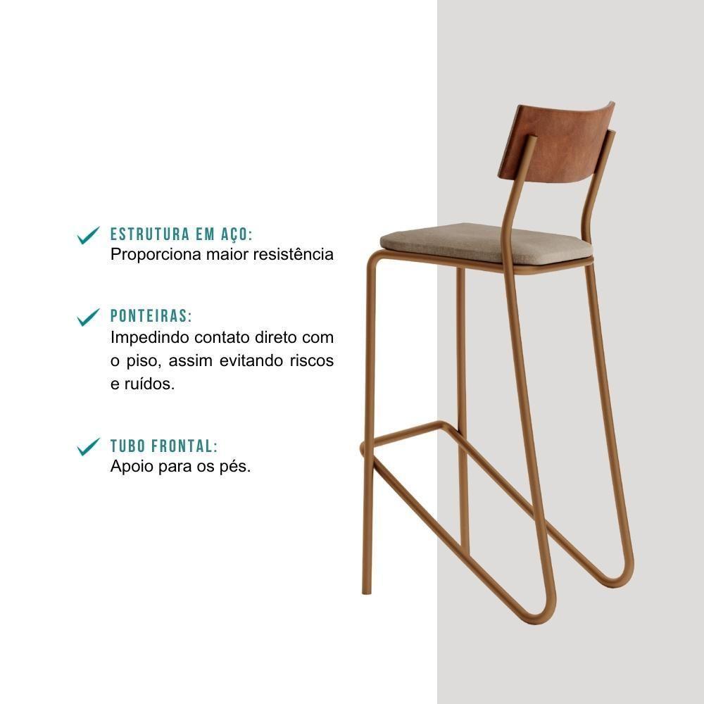 Banqueta Alta Cozinha Balcão 1747 Carraro Areia Rose - 5