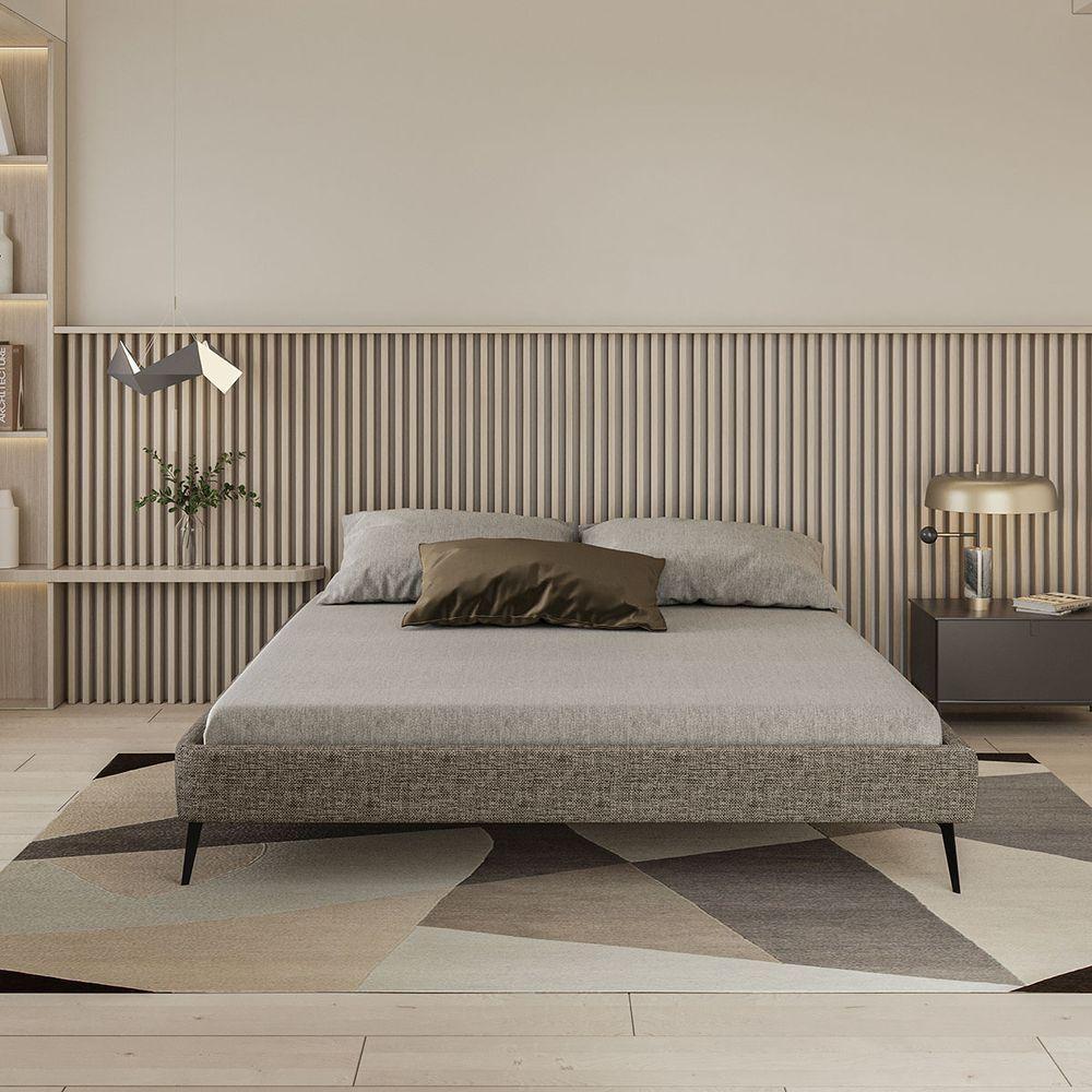 Base Bi Partida Slim Casal Em Linho Sem Cabeceira Skybox Cor Marrom - 2