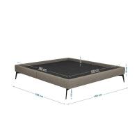 Base Bi Partida Slim Casal Em Linho Sem Cabeceira Skybox Cor Marrom - 4