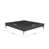 Base Bi Partida Slim Casal Em Linho Sem Cabeceira Skybox Cor Preto - 2