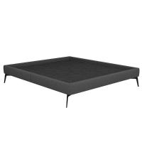 Base Bi Partida Slim Casal Em Linho Sem Cabeceira Skybox Cor Preto - 3