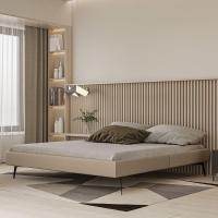 Base Bi Partida Slim Casal Em Linho Sem Cabeceira Skybox Cor Bege - 3