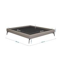 Base Bi Partida Slim Casal Em Linho Sem Cabeceira Skybox Cor Bege - 4