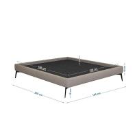 Base Bi Partida Slim Queen Em Linho Sem Cabeceira Skybox Cor Bege - 4