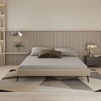 Base Bi Partida Slim King Em Linho Sem Cabeceira Skybox Cor Bege - 2