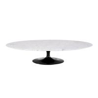 Mesa De Centro Saarinen 46cm Oval Carrara 135x90cm - Base Preta - 1