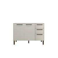 Balcão 1,2m 3 Portas 2 Gavetas Sem Tampo Mad Versalhes Nogueira Off White - 4