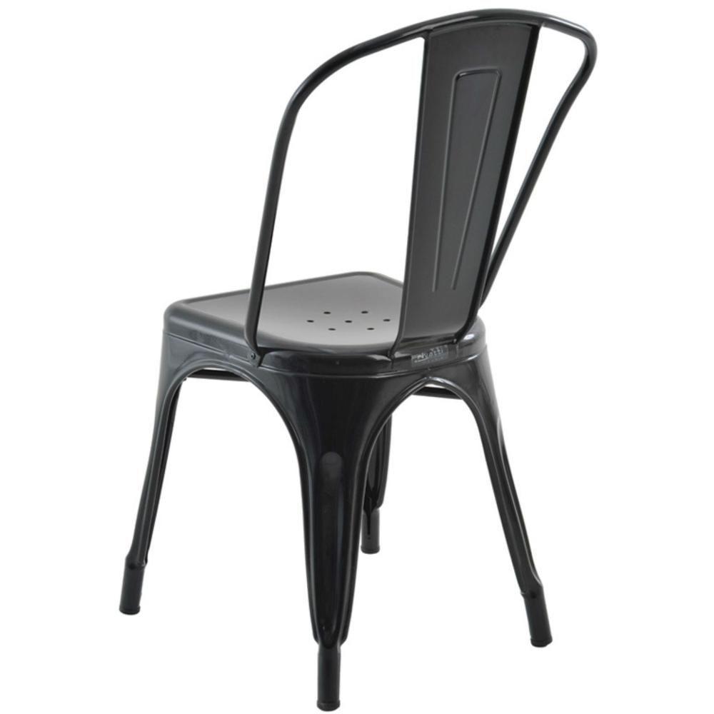 Kit 4 Cadeiras Tolix Iron Titan Rivatti Aço Preto - 4